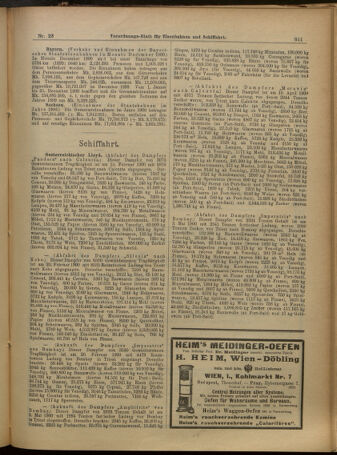 Verordnungs-Blatt für Eisenbahnen und Schiffahrt: Veröffentlichungen in Tarif- und Transport-Angelegenheiten 19010221 Seite: 23