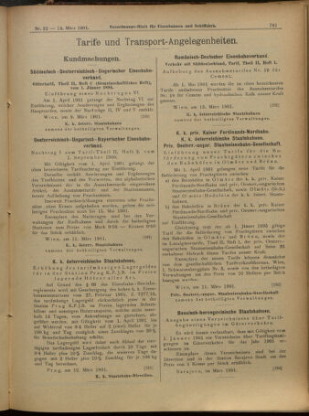 Verordnungs-Blatt für Eisenbahnen und Schiffahrt: Veröffentlichungen in Tarif- und Transport-Angelegenheiten 19010314 Seite: 9