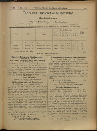 Verordnungs-Blatt für Eisenbahnen und Schiffahrt: Veröffentlichungen in Tarif- und Transport-Angelegenheiten 19010316 Seite: 17