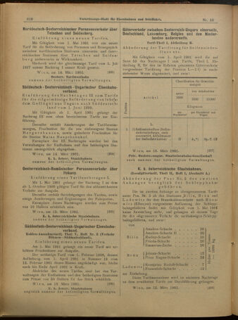 Verordnungs-Blatt für Eisenbahnen und Schiffahrt: Veröffentlichungen in Tarif- und Transport-Angelegenheiten 19010316 Seite: 18