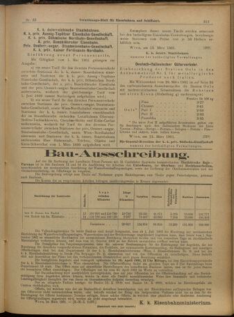 Verordnungs-Blatt für Eisenbahnen und Schiffahrt: Veröffentlichungen in Tarif- und Transport-Angelegenheiten 19010316 Seite: 19