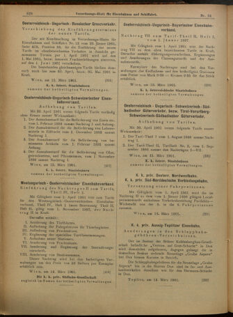 Verordnungs-Blatt für Eisenbahnen und Schiffahrt: Veröffentlichungen in Tarif- und Transport-Angelegenheiten 19010319 Seite: 12