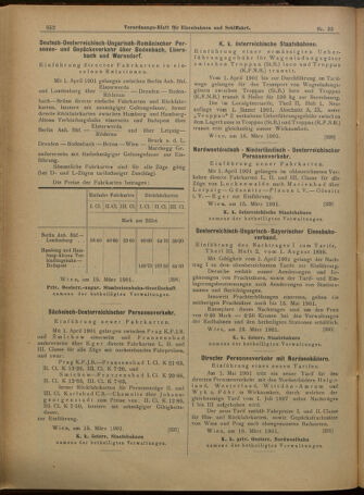 Verordnungs-Blatt für Eisenbahnen und Schiffahrt: Veröffentlichungen in Tarif- und Transport-Angelegenheiten 19010321 Seite: 12