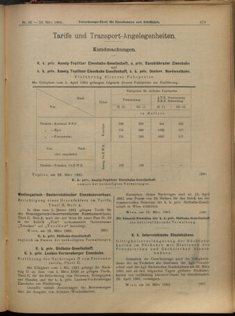 Verordnungs-Blatt für Eisenbahnen und Schiffahrt: Veröffentlichungen in Tarif- und Transport-Angelegenheiten 19010323 Seite: 19