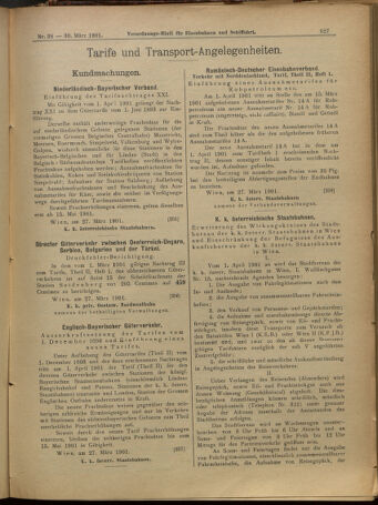 Verordnungs-Blatt für Eisenbahnen und Schiffahrt: Veröffentlichungen in Tarif- und Transport-Angelegenheiten 19010330 Seite: 11