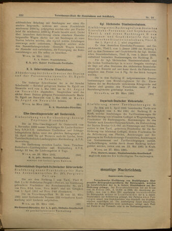 Verordnungs-Blatt für Eisenbahnen und Schiffahrt: Veröffentlichungen in Tarif- und Transport-Angelegenheiten 19010330 Seite: 14