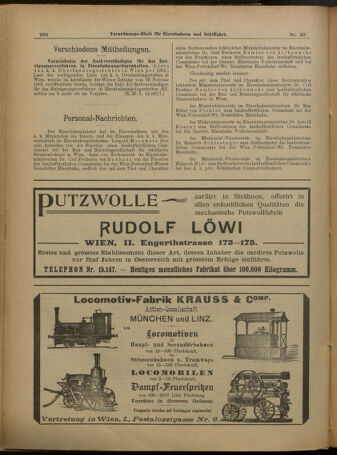 Verordnungs-Blatt für Eisenbahnen und Schiffahrt: Veröffentlichungen in Tarif- und Transport-Angelegenheiten 19010404 Seite: 8