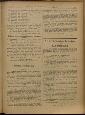 Verordnungs-Blatt für Eisenbahnen und Schiffahrt: Veröffentlichungen in Tarif- und Transport-Angelegenheiten 19010406 Seite: 14