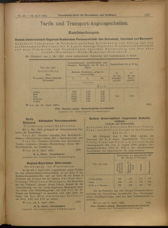 Verordnungs-Blatt für Eisenbahnen und Schiffahrt: Veröffentlichungen in Tarif- und Transport-Angelegenheiten 19010413 Seite: 9