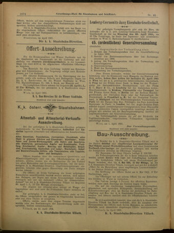 Verordnungs-Blatt für Eisenbahnen und Schiffahrt: Veröffentlichungen in Tarif- und Transport-Angelegenheiten 19010418 Seite: 6