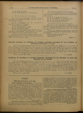 Verordnungs-Blatt für Eisenbahnen und Schiffahrt: Veröffentlichungen in Tarif- und Transport-Angelegenheiten 19010420 Seite: 8