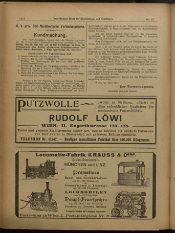 Verordnungs-Blatt für Eisenbahnen und Schiffahrt: Veröffentlichungen in Tarif- und Transport-Angelegenheiten 19010423 Seite: 14