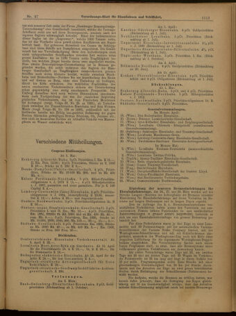 Verordnungs-Blatt für Eisenbahnen und Schiffahrt: Veröffentlichungen in Tarif- und Transport-Angelegenheiten 19010423 Seite: 9