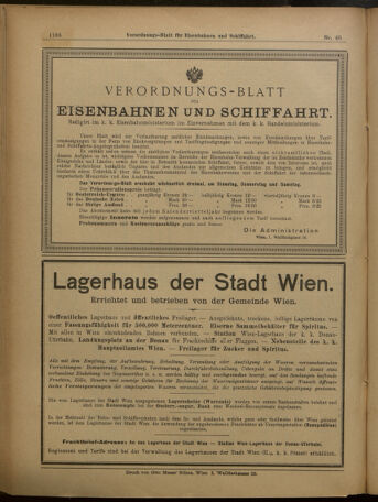 Verordnungs-Blatt für Eisenbahnen und Schiffahrt: Veröffentlichungen in Tarif- und Transport-Angelegenheiten 19010425 Seite: 40