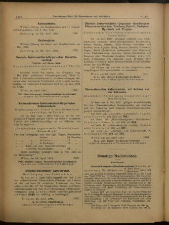 Verordnungs-Blatt für Eisenbahnen und Schiffahrt: Veröffentlichungen in Tarif- und Transport-Angelegenheiten 19010427 Seite: 10