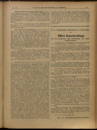 Verordnungs-Blatt für Eisenbahnen und Schiffahrt: Veröffentlichungen in Tarif- und Transport-Angelegenheiten 19010427 Seite: 11