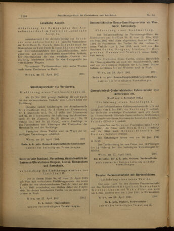 Verordnungs-Blatt für Eisenbahnen und Schiffahrt: Veröffentlichungen in Tarif- und Transport-Angelegenheiten 19010430 Seite: 10