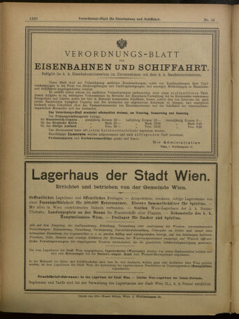 Verordnungs-Blatt für Eisenbahnen und Schiffahrt: Veröffentlichungen in Tarif- und Transport-Angelegenheiten 19010430 Seite: 20