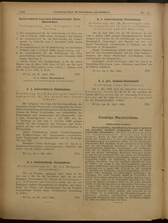 Verordnungs-Blatt für Eisenbahnen und Schiffahrt: Veröffentlichungen in Tarif- und Transport-Angelegenheiten 19010502 Seite: 10