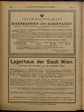 Verordnungs-Blatt für Eisenbahnen und Schiffahrt: Veröffentlichungen in Tarif- und Transport-Angelegenheiten 19010502 Seite: 20