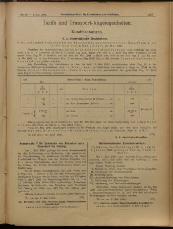 Verordnungs-Blatt für Eisenbahnen und Schiffahrt: Veröffentlichungen in Tarif- und Transport-Angelegenheiten 19010504 Seite: 13