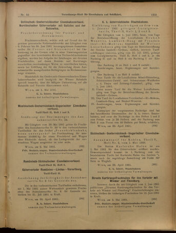 Verordnungs-Blatt für Eisenbahnen und Schiffahrt: Veröffentlichungen in Tarif- und Transport-Angelegenheiten 19010504 Seite: 15