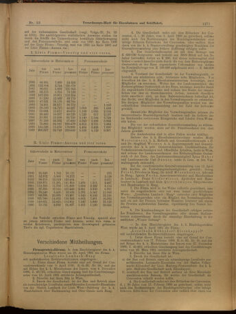 Verordnungs-Blatt für Eisenbahnen und Schiffahrt: Veröffentlichungen in Tarif- und Transport-Angelegenheiten 19010507 Seite: 11