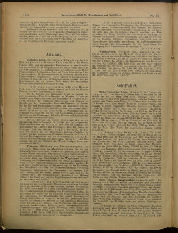 Verordnungs-Blatt für Eisenbahnen und Schiffahrt: Veröffentlichungen in Tarif- und Transport-Angelegenheiten 19010509 Seite: 22