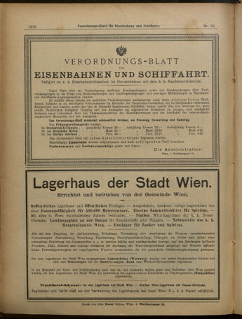 Verordnungs-Blatt für Eisenbahnen und Schiffahrt: Veröffentlichungen in Tarif- und Transport-Angelegenheiten 19010514 Seite: 29