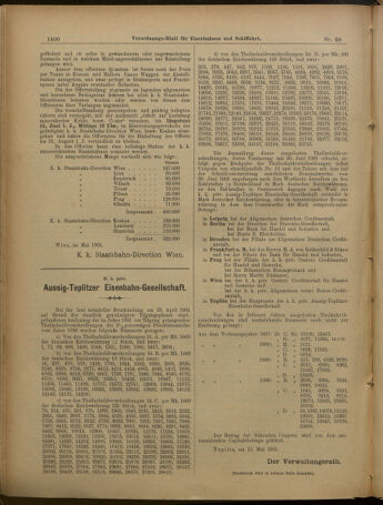 Verordnungs-Blatt für Eisenbahnen und Schiffahrt: Veröffentlichungen in Tarif- und Transport-Angelegenheiten 19010518 Seite: 12