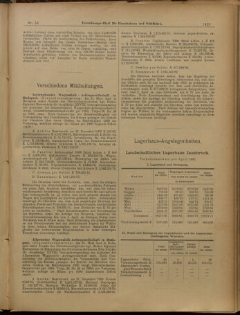 Verordnungs-Blatt für Eisenbahnen und Schiffahrt: Veröffentlichungen in Tarif- und Transport-Angelegenheiten 19010521 Seite: 15