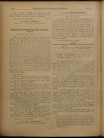 Verordnungs-Blatt für Eisenbahnen und Schiffahrt: Veröffentlichungen in Tarif- und Transport-Angelegenheiten 19010521 Seite: 18