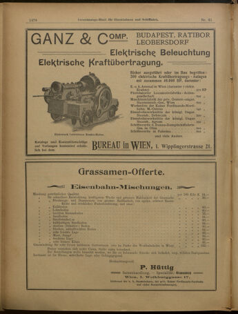 Verordnungs-Blatt für Eisenbahnen und Schiffahrt: Veröffentlichungen in Tarif- und Transport-Angelegenheiten 19010525 Seite: 22