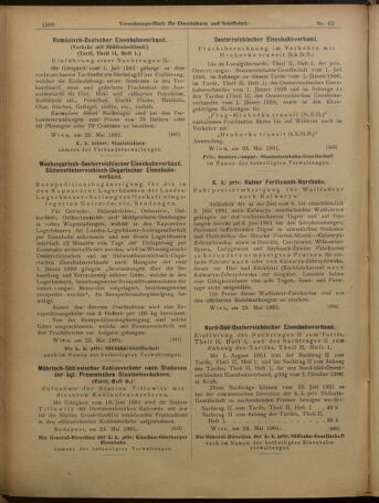 Verordnungs-Blatt für Eisenbahnen und Schiffahrt: Veröffentlichungen in Tarif- und Transport-Angelegenheiten 19010530 Seite: 22