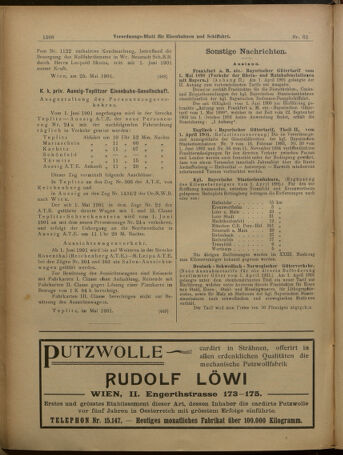 Verordnungs-Blatt für Eisenbahnen und Schiffahrt: Veröffentlichungen in Tarif- und Transport-Angelegenheiten 19010530 Seite: 24