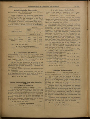 Verordnungs-Blatt für Eisenbahnen und Schiffahrt: Veröffentlichungen in Tarif- und Transport-Angelegenheiten 19010601 Seite: 14