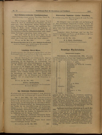 Verordnungs-Blatt für Eisenbahnen und Schiffahrt: Veröffentlichungen in Tarif- und Transport-Angelegenheiten 19010601 Seite: 15