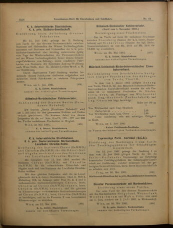 Verordnungs-Blatt für Eisenbahnen und Schiffahrt: Veröffentlichungen in Tarif- und Transport-Angelegenheiten 19010604 Seite: 14