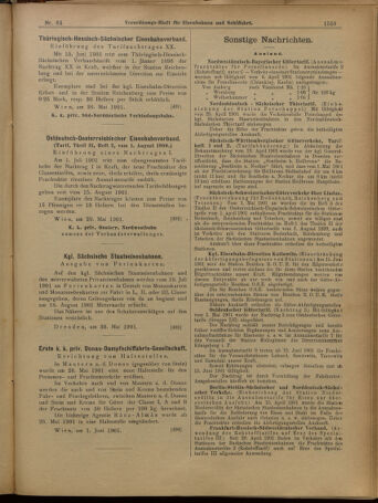 Verordnungs-Blatt für Eisenbahnen und Schiffahrt: Veröffentlichungen in Tarif- und Transport-Angelegenheiten 19010604 Seite: 15