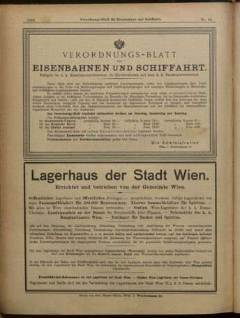 Verordnungs-Blatt für Eisenbahnen und Schiffahrt: Veröffentlichungen in Tarif- und Transport-Angelegenheiten 19010604 Seite: 20