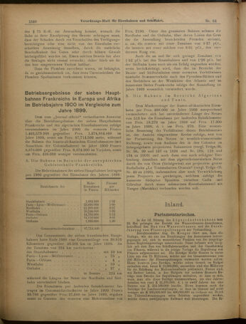 Verordnungs-Blatt für Eisenbahnen und Schiffahrt: Veröffentlichungen in Tarif- und Transport-Angelegenheiten 19010604 Seite: 4