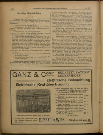 Verordnungs-Blatt für Eisenbahnen und Schiffahrt: Veröffentlichungen in Tarif- und Transport-Angelegenheiten 19010608 Seite: 10