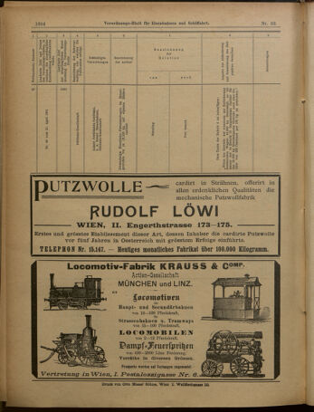 Verordnungs-Blatt für Eisenbahnen und Schiffahrt: Veröffentlichungen in Tarif- und Transport-Angelegenheiten 19010608 Seite: 16