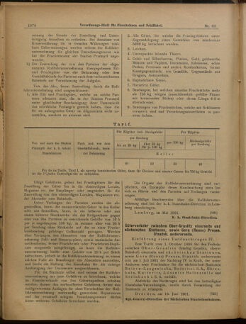 Verordnungs-Blatt für Eisenbahnen und Schiffahrt: Veröffentlichungen in Tarif- und Transport-Angelegenheiten 19010615 Seite: 22