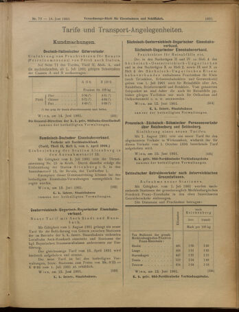 Verordnungs-Blatt für Eisenbahnen und Schiffahrt: Veröffentlichungen in Tarif- und Transport-Angelegenheiten 19010618 Seite: 11