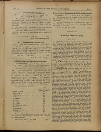 Verordnungs-Blatt für Eisenbahnen und Schiffahrt: Veröffentlichungen in Tarif- und Transport-Angelegenheiten 19010618 Seite: 13