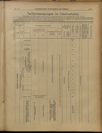 Verordnungs-Blatt für Eisenbahnen und Schiffahrt: Veröffentlichungen in Tarif- und Transport-Angelegenheiten 19010618 Seite: 15