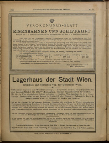 Verordnungs-Blatt für Eisenbahnen und Schiffahrt: Veröffentlichungen in Tarif- und Transport-Angelegenheiten 19010618 Seite: 20