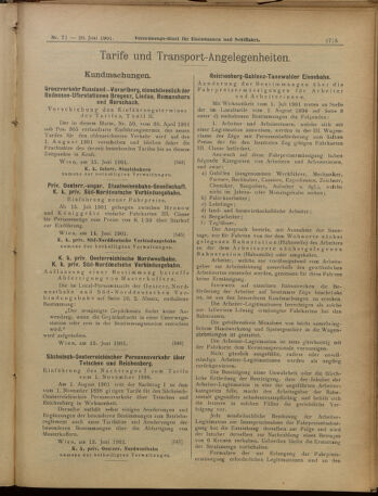 Verordnungs-Blatt für Eisenbahnen und Schiffahrt: Veröffentlichungen in Tarif- und Transport-Angelegenheiten 19010620 Seite: 12