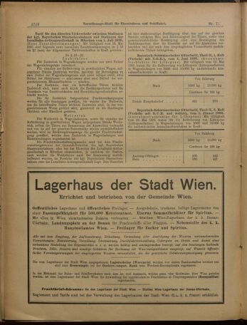 Verordnungs-Blatt für Eisenbahnen und Schiffahrt: Veröffentlichungen in Tarif- und Transport-Angelegenheiten 19010620 Seite: 15